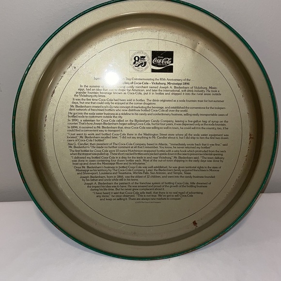 Vintage 1979 85 Anniversary Coca-Cola Tray - Picture 3 of 8